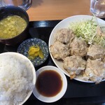 麺屋 鶏ノ湯 - でっかいぷりぷりシウマイが7つも！ランチ限定シウマイ定食880円税込