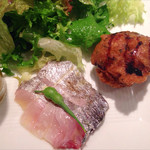 リゴレッティーノ - 太刀魚の炙りと大根の種に、桜海老のフリット