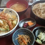 和樂 SOBA Dining - ゴーヤのバラ天丼とそばのセット