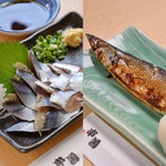 Kushi zen - 9月サンマの刺身＆塩焼き