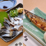 Sumibiyaki Tori Kushizen - 9月サンマの刺身＆塩焼き