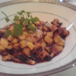 ラトラス - ランド産フォアグラコンフィと温泉卵　フランス産キノコのブリカッセ　モリーユソース