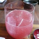 ピンクグレープフルーツのジュース
