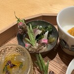 恵比寿 鮨 謙心 - 花山葵お浸し