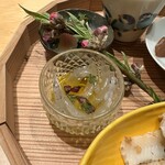 恵比寿 鮨 謙心 - 白魚オリーブオイル和え