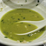 丿貫 - 牡蠣とハラペーニョの合わせ蕎麦の底に残ったスープ