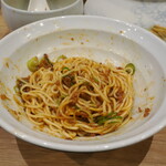 麺庵 利休 - よく混ぜたあえ玉