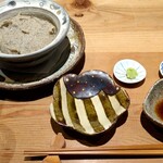 一東菴 - そばがきはわさびや塩、そばつゆでいただきます