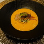 スリオラ - サルモレホ、甘エビとマンサニーヤのヴェール