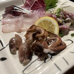 安楽子 - イイダコ、ヒラメ、〆さば、鰤、アジたたき