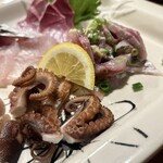 安楽子 - イイダコ、ヒラメ、〆さば、鰤、アジたたき