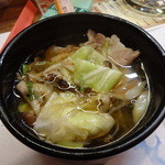 いわや - 豚肉のお鍋（取り分けたところ）（2014/07）