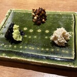 蕎麦 流石 - ツマミ第一陣、自家製でどれも絶品