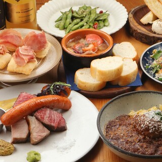 新年会◎炭火焼とワインが豊富な飲み放題付コース5,000円～