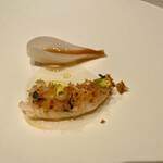 アルカナイズ - 赤座海老 新玉ねぎ トマトと新玉ねぎの透明ピュレ 赤座海老のビスク