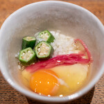 鳥茂 - とろろ、おくら、茗荷、卵黄