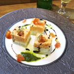 バール トレンタ トレ - まろやかなマッシュポテトに、バジル・バルサミコ・オリーブオイルが絡む