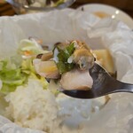 キッチン ブルー グローブ - あさり、茸です