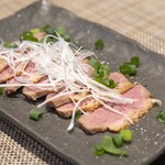 鵠沼海岸 蕎麦兄 - 鴨ロースの柚子胡椒添え（1,150円）。