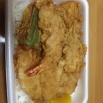 天ぷら　松島 - 天丼弁当／500円+大盛り／50円+ちくわ／50円