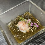 川崎 天婦羅 玄天 - カニと海蘊の酢の物