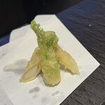 川崎 天婦羅 玄天 - エリンギとタラの芽