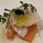 びいどろ - マヨルカ風魚介のサラダー帆立もサーモンもイカも鮮度抜群に高くて美味しい