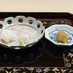 片折 - ひらめ、ヤリイカ