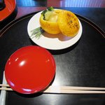 乃上 - （先付）柚子釜仕立て、野菜の白味噌掛け