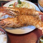 和食処 山女魚 - スーパージャンボ海老フライ御膳3300円