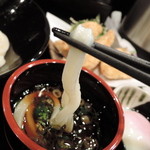 極浄うどん うだま - 2014.7とり天ざるうどん温泉玉子トッピング