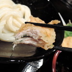 極浄うどん うだま - 2014.7とり天ざるうどん温泉玉子トッピング