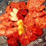 炭火焼肉 久 - タン タン元 タン先 ハラミ カルビ