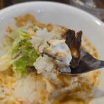 キッチン ブルー グローブ - ご飯とストロガノフ