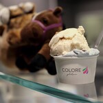 gelateria COLORE - リコッタチーズといちぢくソース＆チョコミント