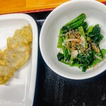 麺紡 - 鶏天と菠薐草