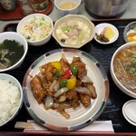 中国料理 頤和園 - 選んだのはイワエンセット　豚ロースの黒酢