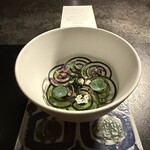 Alternative - 1皿目
      対馬の穴子スープ・ヴェール、モリーユ。