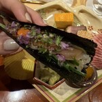 銀座 しのはら - 赤貝の手巻き