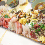 魚河岸寿司 - おまかせの松(6000円・外税)のお刺身盛り合わせ(1.5人前)
