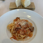 パスタパスタ - 春の新作 Ａセット 2,600円　自家製ベーコンと玉ねぎのアマトリチャーナ