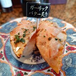 回転すし北海道 河北店 - サーモンガーリックバター炙り