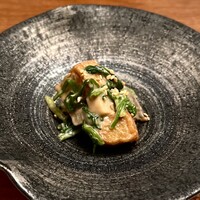 下関 春帆楼 東京店 - ▪️先付け：揚粟麩と春野菜の胡麻和え