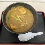 長生うどん - 元祖カレーうどん I 中盛　税込850円　　　　　　　　無料で紙エプロンも出してくれます