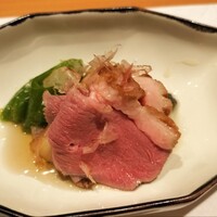 鮨 つむぎ - カモとネギの揚げ浸し