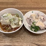永楽食堂 - しらす温豆腐&とろろ昆布湯豆腐/豚しゃぶ