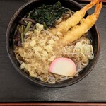 信州蕎麦の草笛 - 温かい海老天蕎麦