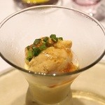 リストランテ ペガソ - Jun, 2014② オマール海老と生ウニ　トウモロコシの冷製ポタージュ