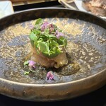 銀座焼とり 京丹波 - 白レバー　むね肉の刺身　もも肉のたたき