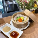 酔処さんぽや - 大鰐温泉もやし豚巻き蒸し　1000円